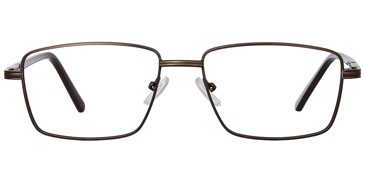 O8 Brown Metal Rectangle Eye Glasses