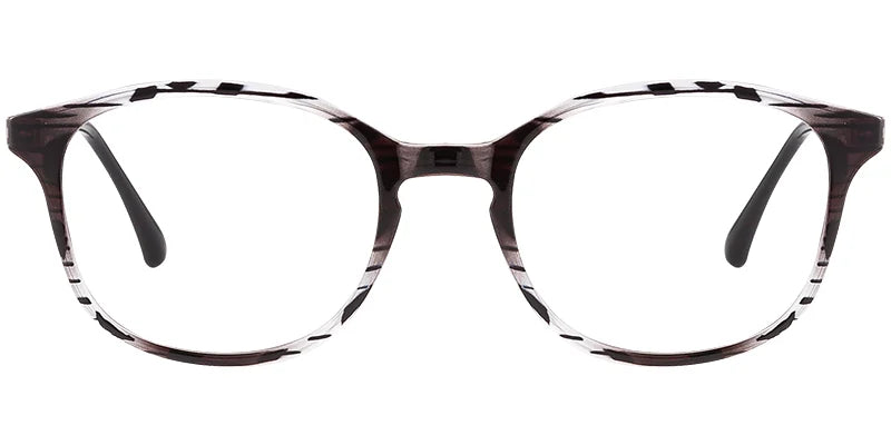 H4 Black Pattern Square Eye Glasses