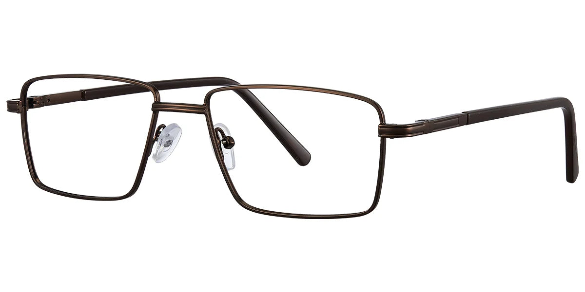 O8 Brown Metal Rectangle Eye Glasses