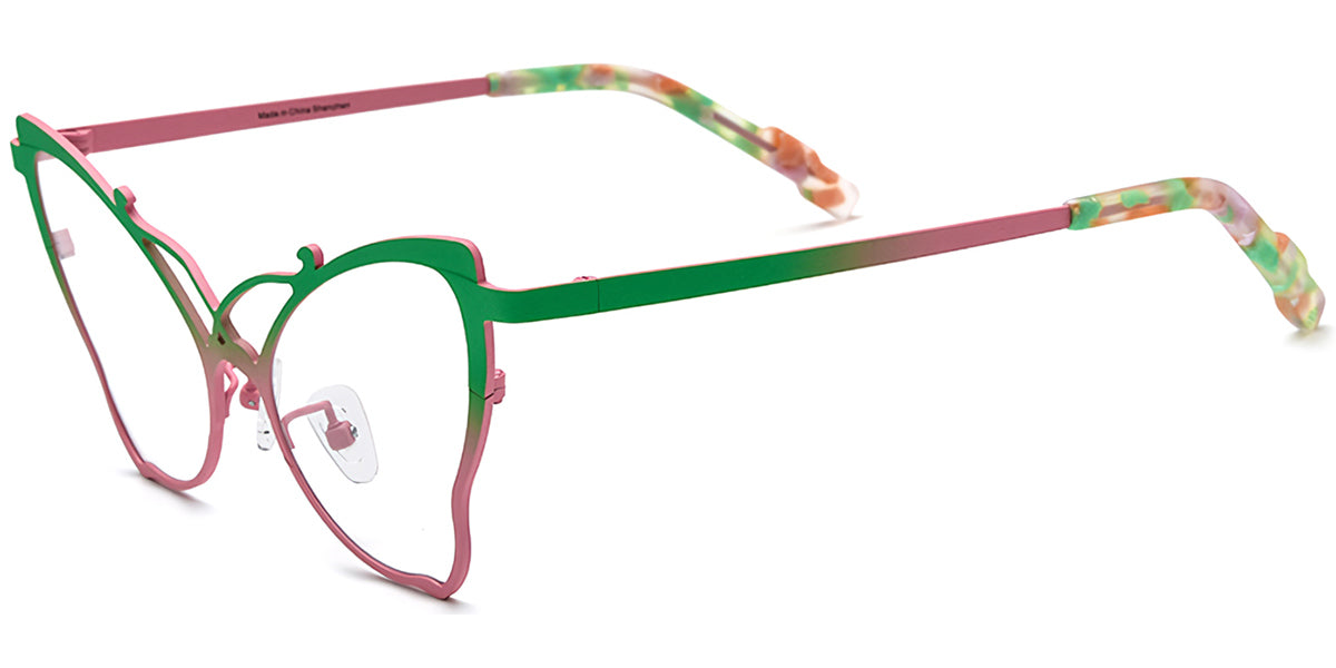 SS5 Green Pink Butterfly Eyeglasses