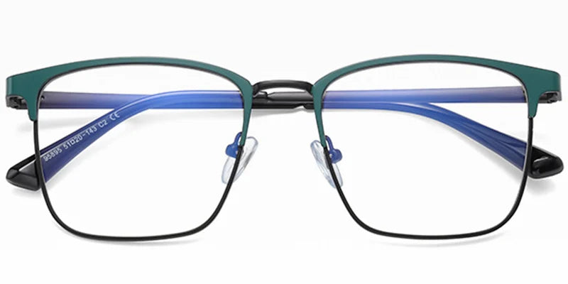 H9 Green Rectangle Eye Glasses