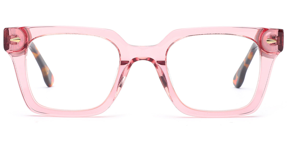 P6 Light Pink Square Eyeglasses
