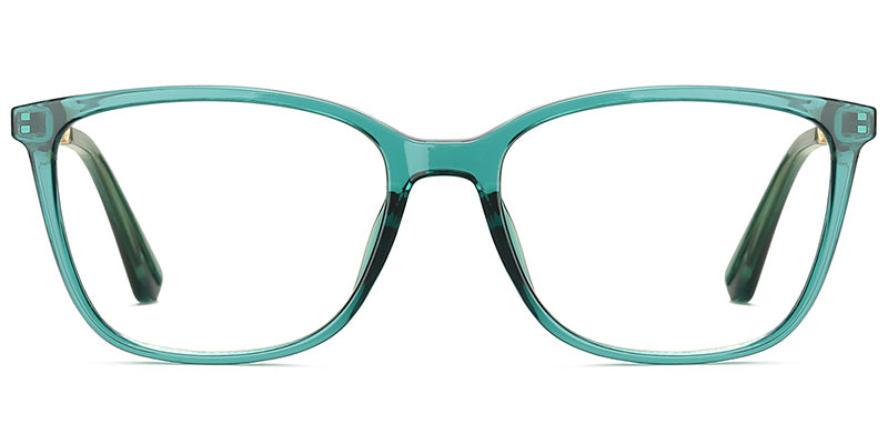 V9 Teal Green Rectangle Eyeglasses