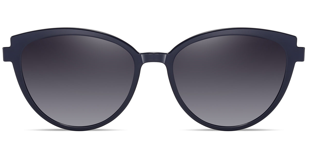 CL5 Blue Clip On Geometric Eyeglasses