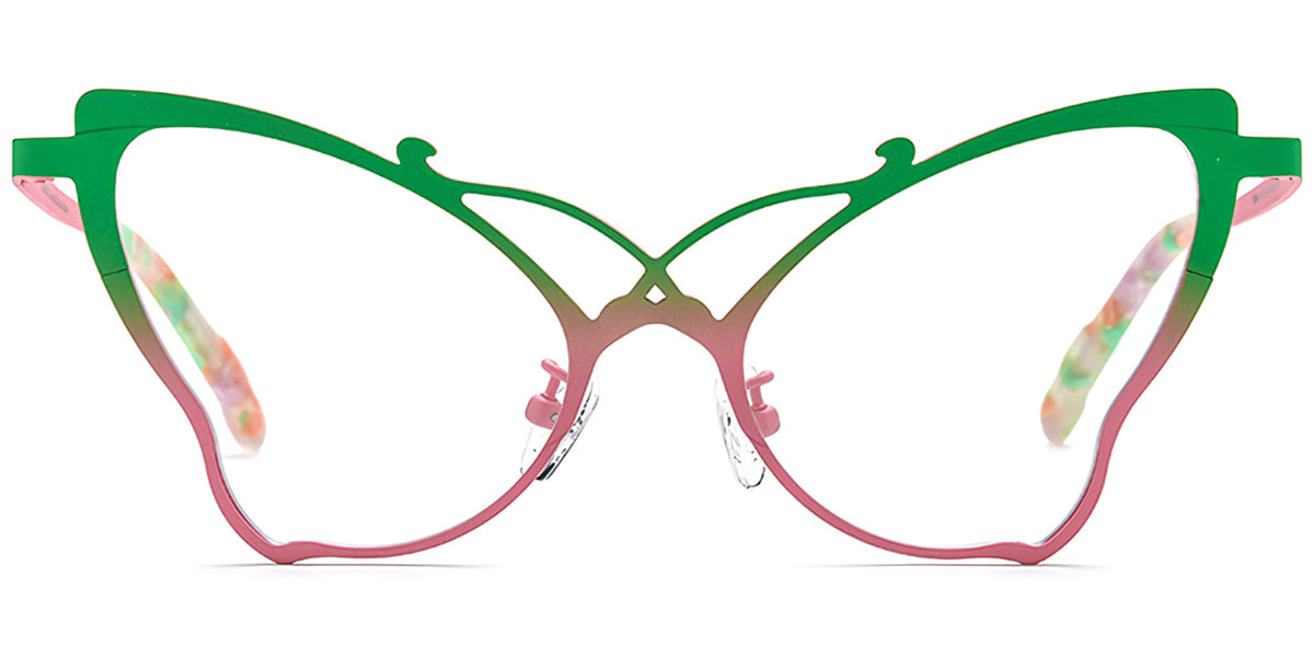 SS5 Green Pink Butterfly Eyeglasses