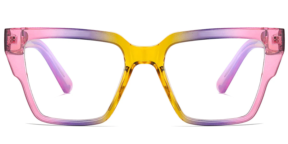 SS15 Pink Yellow Grey Square Eyeglasses