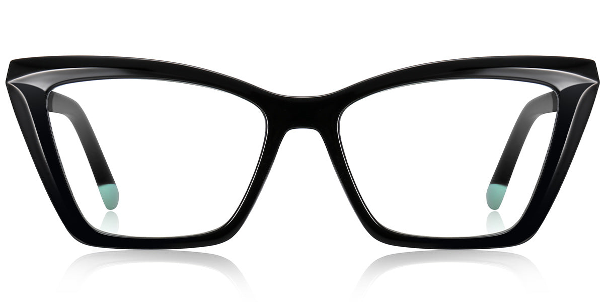 B9 Black Rectangle Cat Eye Glasses