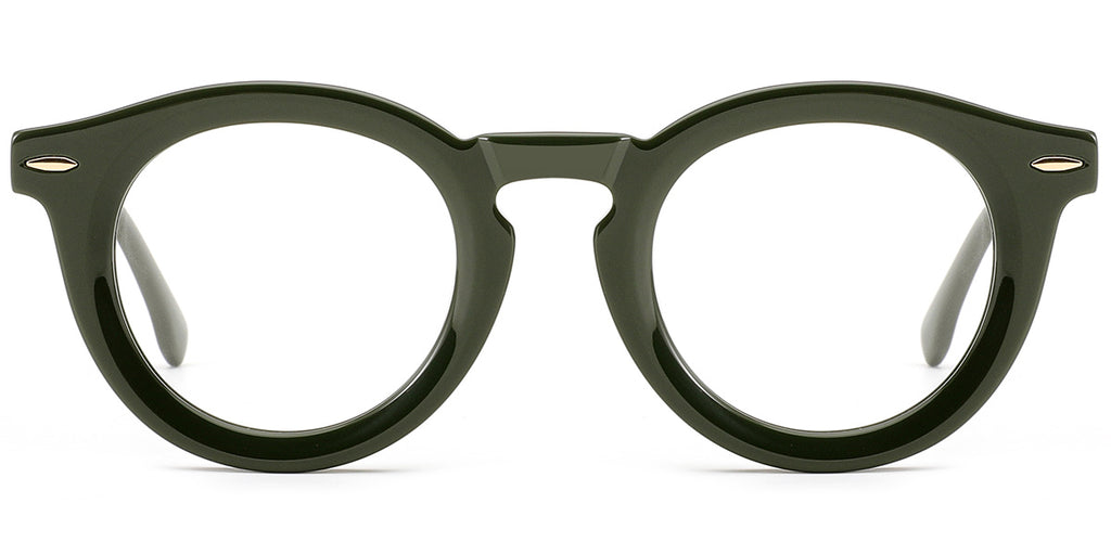 ER4 Dark Green Round Acetate Eyeglasses