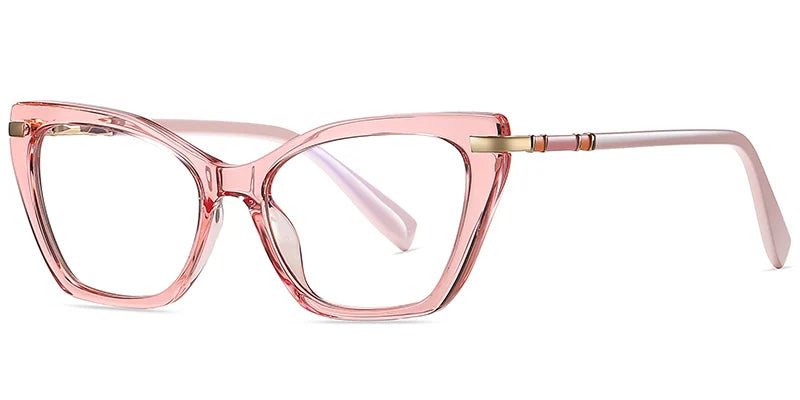 P7 Pink Translucent Cat Eye Glasses