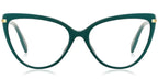 V10 Dark Green Cat Eye Glasses
