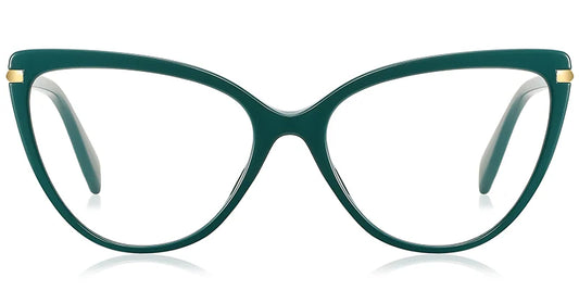 V10 Dark Green Cat Eye Glasses