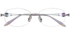 Rimless Geometric Purple Eyeglasses