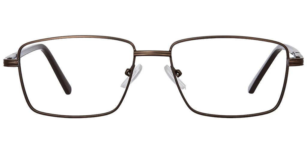 O8 Brown Metal Rectangle Eye Glasses