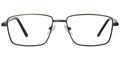O8 Brown Metal Rectangle Eye Glasses