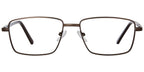 O8 Brown Metal Rectangle Eye Glasses