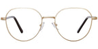 O9 Gold Round Geometric Eye Glasses