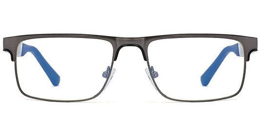 H1 Grey Gun Metal Rectangle Eye Glasses