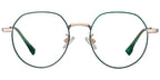 H3 Green Gold Round Eye Glasses