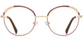 ER8 Brown Metal Oval Eyeglasses
