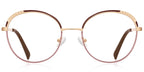ER8 Brown Metal Oval Eyeglasses