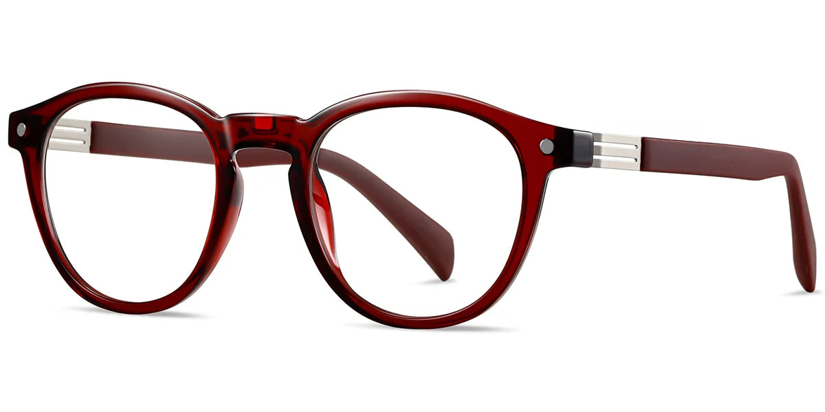 CL12 Red Square Clip On Eyeglasses
