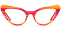 MV1 Pattern Oragne Cat Eye Glasses