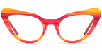 MV1 Pattern Oragne Cat Eye Glasses