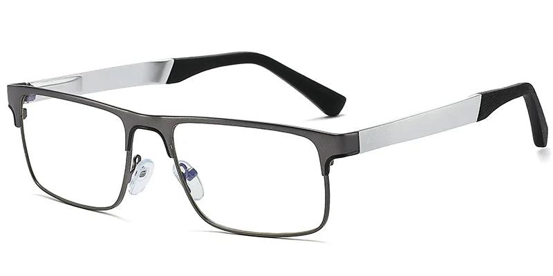 H1 Grey Gun Metal Rectangle Eye Glasses