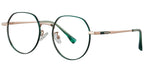H3 Green Gold Round Eye Glasses