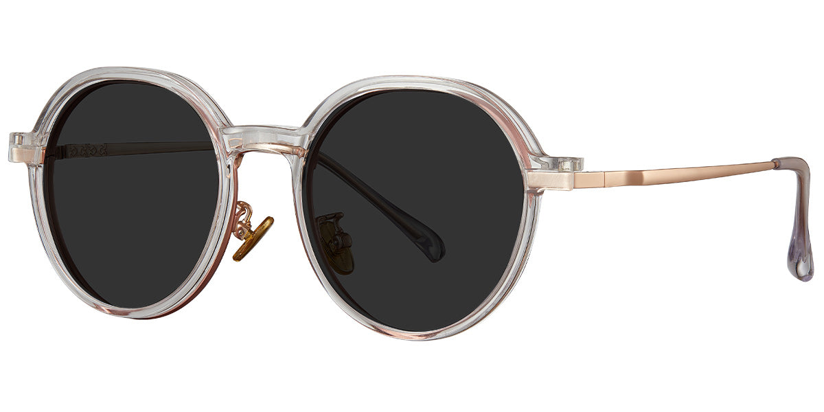 CL4 Clip On Round Rose Gold Eyeglasses