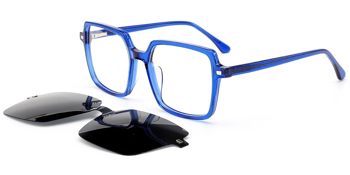 Z6 Blue Square ClipOnz Eyeglasses