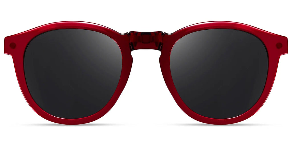 CL12 Red Square Clip On Eyeglasses