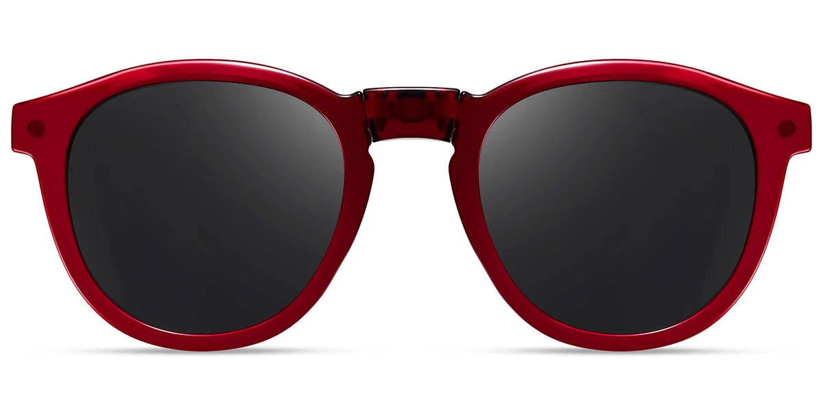 CL12 Red Square Clip On Eyeglasses