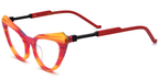 MV1 Pattern Oragne Cat Eye Glasses