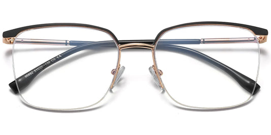 H8 Black Gold Square Eye Glasses