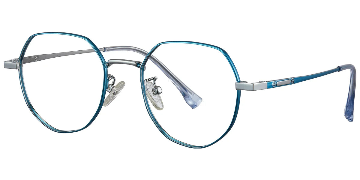 Z9 Blue Round Geometric Eyeglasses