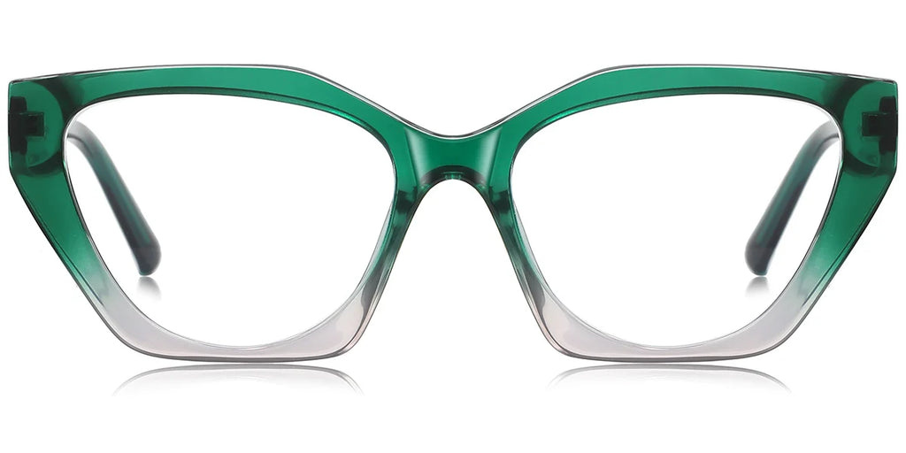 V1 Green Cat Eye Glasses