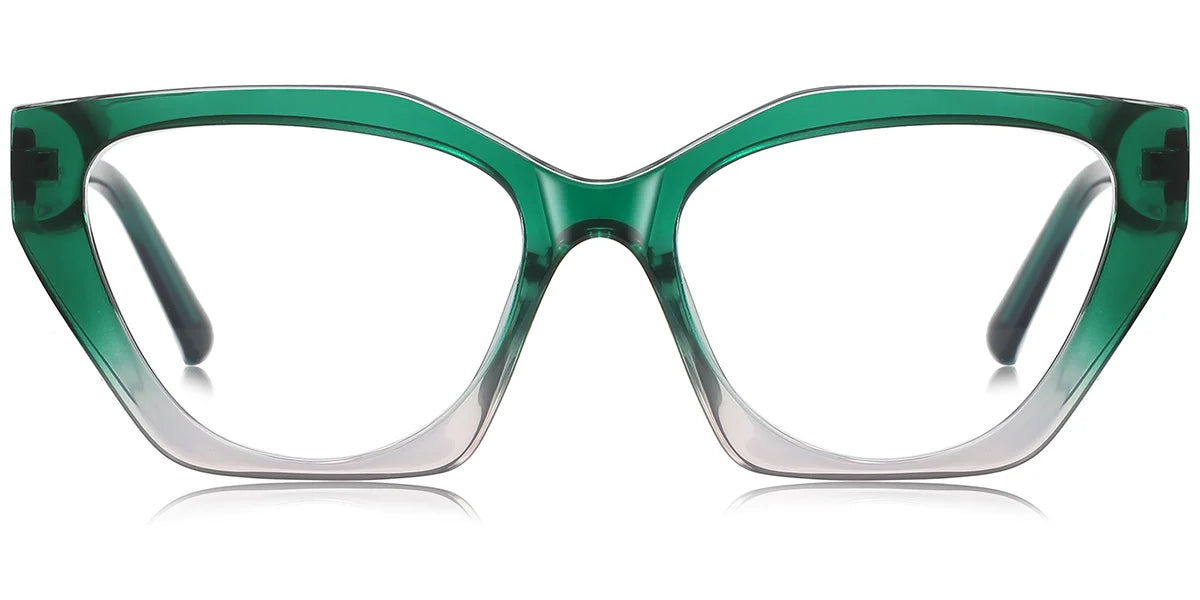 V1 Green Cat Eye Glasses