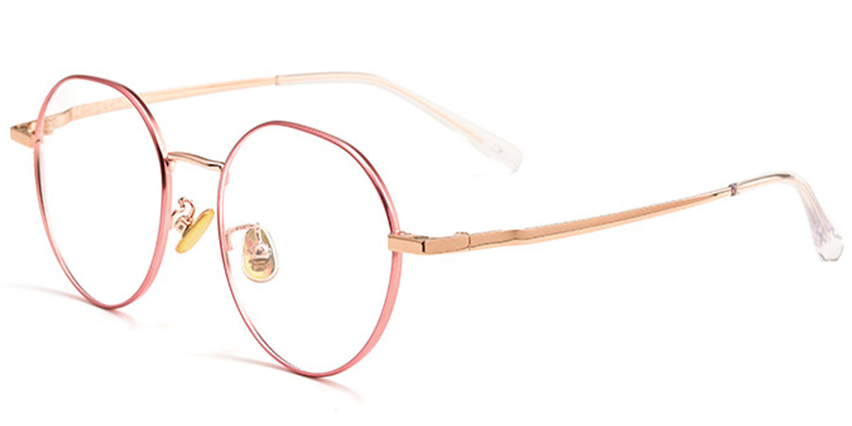 CL4 Clip On Round Rose Gold Eyeglasses