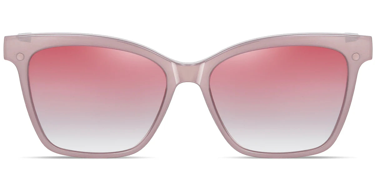 KO2 Pink Square Clip On Eyeglasses