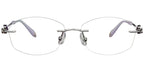 Rimless Geometric Purple Eyeglasses