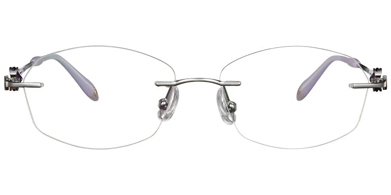 Rimless Geometric Purple Eyeglasses