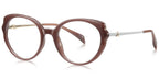 BR2 Brown Oval Trimmed Eyeglasses