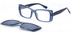 Z7 Blue Rectangle ClipOnz Eyegalasses