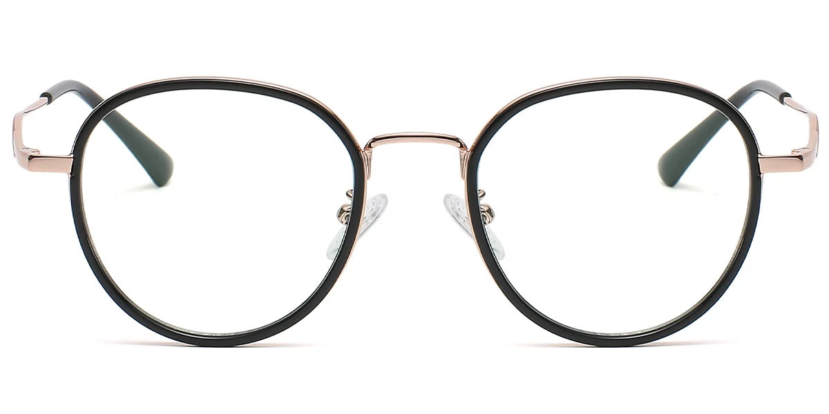 ER1 Black Round Metal Eyeglasses