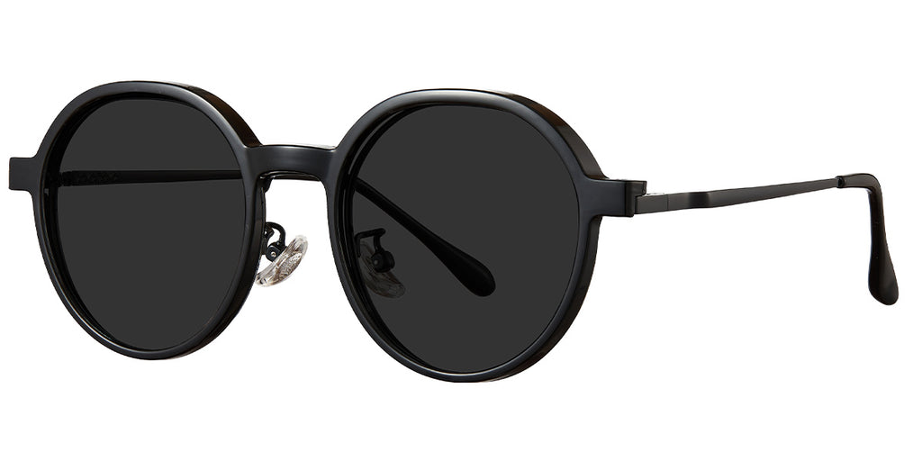 CL9 Clip On Black Round Eyeglasses