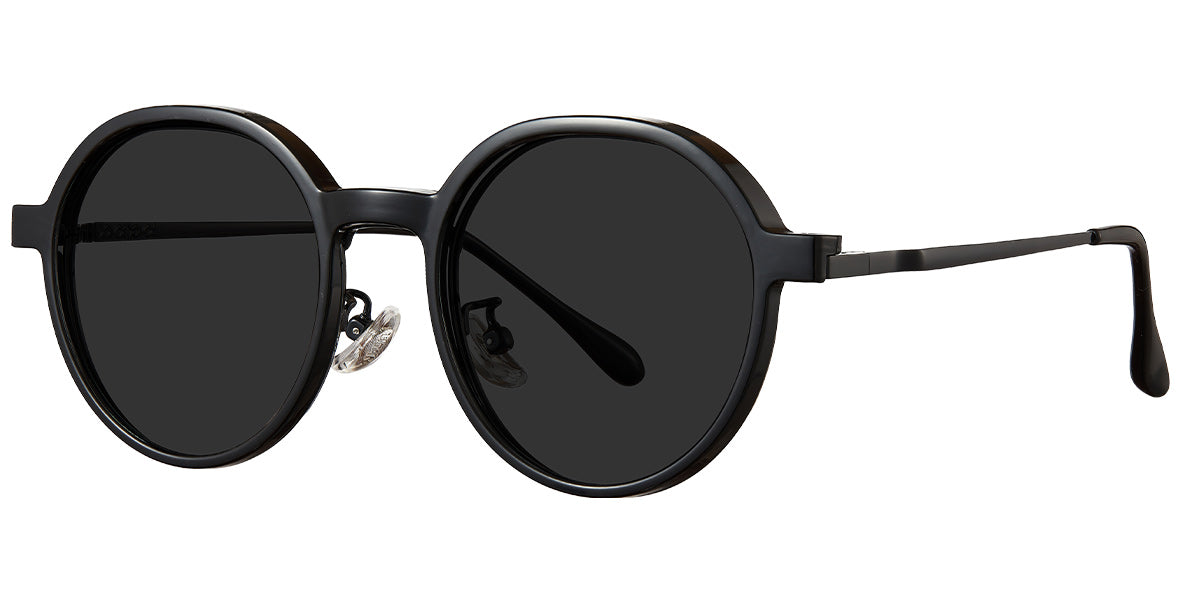 CL9 Clip On Black Round Eyeglasses
