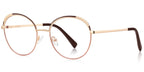 ER8 Brown Metal Oval Eyeglasses
