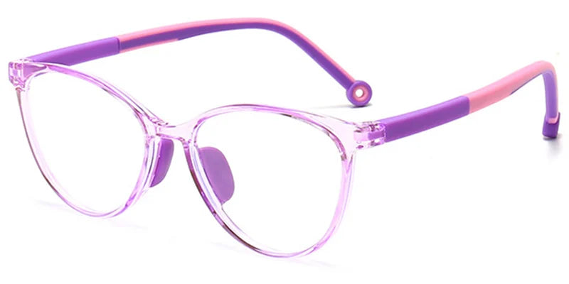 K1 Purple Oval Kids Eyeglasses