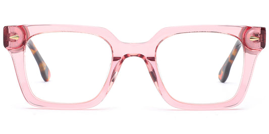 P6 Light Pink Square Eyeglasses